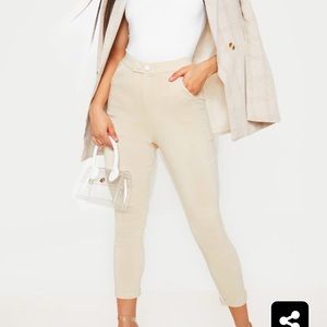 Pretty Little Thing Beige High Waisted Jeggings